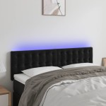 vidaXL Tăblie de pat cu LED, negru, 144x5x78/88 cm, catifea vidaXL Tăblie de pat cu LED, negru, 144x5x78/88 cm, catifea