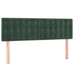 vidaXL Tăblie de pat cu LED, verde închis, 144x5x78/88 cm, catifea