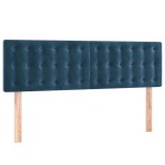 vidaXL Tăblie de pat cu LED, albastru închis, 144x5x78/88 cm, catifea