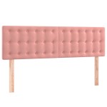 vidaXL Tăblie de pat cu LED, roz, 144x5x78/88 cm, catifea