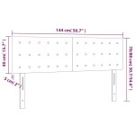 vidaXL Tăblie de pat cu LED, roz, 144x5x78/88 cm, catifea