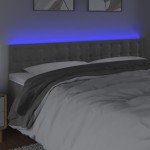 vidaXL Tăblie de pat cu LED, gri deschis, 160x5x78/88 cm, catifea vidaXL Tăblie de pat cu LED, gri deschis, 160x5x78/88 cm, catifea