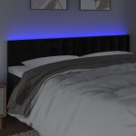 vidaXL Tăblie de pat cu LED, negru, 180x5x78/88 cm, catifea vidaXL Tăblie de pat cu LED, negru, 180x5x78/88 cm, catifea