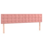 vidaXL Tăblie de pat cu LED, roz, 180x5x78/88 cm, catifea