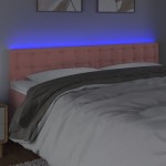 vidaXL Tăblie de pat cu LED, roz, 200x5x78/88 cm, catifea vidaXL Tăblie de pat cu LED, roz, 200x5x78/88 cm, catifea