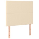 vidaXL Tăblie de pat cu LED, crem, 80x5x118/128 cm, textil