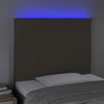 vidaXL Tăblie de pat cu LED, gri taupe, 90x5x118/128 cm, textil vidaXL Tăblie de pat cu LED, gri taupe, 90x5x118/128 cm, textil