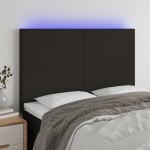 vidaXL Tăblie de pat cu LED, negru, 144x5x118/128 cm, textil vidaXL Tăblie de pat cu LED, negru, 144x5x118/128 cm, textil