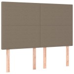 vidaXL Tăblie de pat cu LED, gri taupe, 144x5x118/128 cm, textil vidaXL Tăblie de pat cu LED, gri taupe, 144x5x118/128 cm, textil
