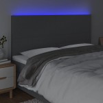 vidaXL Tăblie de pat cu LED, gri închis, 160x5x118/128 cm, textil vidaXL Tăblie de pat cu LED, gri închis, 160x5x118/128 cm, textil