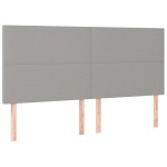 vidaXL Tăblie de pat cu LED, gri deschis, 180x5x118/128 cm, textil