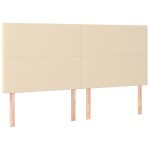 vidaXL Tăblie de pat cu LED, crem, 180x5x118/128 cm, textil vidaXL Tăblie de pat cu LED, crem, 180x5x118/128 cm, textil