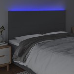 vidaXL Tăblie de pat cu LED, gri închis, 200x5x118/128 cm, textil vidaXL Tăblie de pat cu LED, gri închis, 200x5x118/128 cm, textil