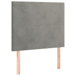 vidaXL Tăblie de pat cu LED, gri deschis, 100x5x118/128 cm, catifea