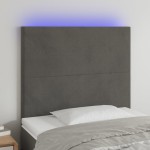 vidaXL Tăblie de pat cu LED, gri închis, 100x5x118/128 cm, textil vidaXL Tăblie de pat cu LED, gri închis, 100x5x118/128 cm, textil