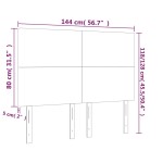 vidaXL Tăblie de pat cu LED, albastru închis, 144x5x118/128cm, catifea