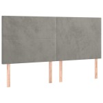 vidaXL Tăblie de pat cu LED, gri deschis, 160x5x118/128 cm, catifea