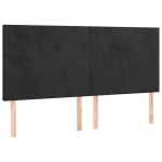 vidaXL Tăblie de pat cu LED, negru, 183x16x118/128 cm, catifea vidaXL Tăblie de pat cu LED, negru, 183x16x118/128 cm, catifea