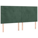vidaXL Tăblie de pat cu LED, verde închis, 200x5x118/128 cm, catifea vidaXL Tăblie de pat cu LED, verde închis, 200x5x118/128 cm, catifea