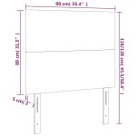 vidaXL Tăblie de pat cu LED cappuccino 90x5x118/128cm, piele ecologică vidaXL Tăblie de pat cu LED cappuccino 90x5x118/128cm, piele ecologică