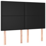vidaXL Tăblie de pat cu LED, negru, 144x5x118/128 cm, piele ecologică vidaXL Tăblie de pat cu LED, negru, 144x5x118/128 cm, piele ecologică