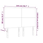 vidaXL Tăblie de pat cu LED, alb, 144x5x118/128 cm, piele ecologică vidaXL Tăblie de pat cu LED, alb, 144x5x118/128 cm, piele ecologică