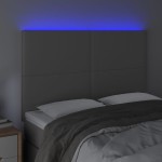 vidaXL Tăblie de pat cu LED, gri, 144x5x118/128 cm, textil vidaXL Tăblie de pat cu LED, gri, 144x5x118/128 cm, textil