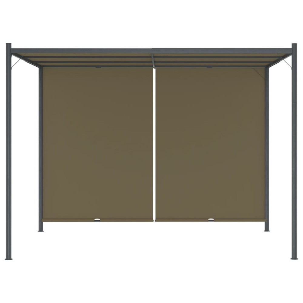 vidaXL Pergolă grădină cu acoperiș retractabil gri taupe 3x3m 180 g/m²