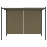 vidaXL Pergolă grădină cu acoperiș retractabil gri taupe 3x3m 180 g/m² vidaXL Pergolă grădină cu acoperiș retractabil gri taupe 3x3m 180 g/m²