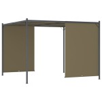 vidaXL Pergolă grădină cu acoperiș retractabil gri taupe 3x3m 180 g/m² vidaXL Pergolă grădină cu acoperiș retractabil gri taupe 3x3m 180 g/m²