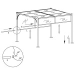 vidaXL Pergolă grădină cu acoperiș retractabil gri taupe 3x3m 180 g/m² vidaXL Pergolă grădină cu acoperiș retractabil gri taupe 3x3m 180 g/m²