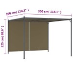 vidaXL Pergolă grădină cu acoperiș retractabil gri taupe 3x3m 180 g/m² vidaXL Pergolă grădină cu acoperiș retractabil gri taupe 3x3m 180 g/m²