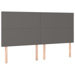 vidaXL Tăblie de pat cu LED, gri, 180x5x118/128 cm, piele ecologică vidaXL Tăblie de pat cu LED, gri, 180x5x118/128 cm, piele ecologică