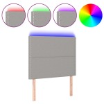 vidaXL Tăblie de pat cu LED, gri deschis, 80x5x118/128 cm, textil vidaXL Tăblie de pat cu LED, gri deschis, 80x5x118/128 cm, textil