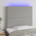 vidaXL Tăblie de pat cu LED, gri deschis, 80x5x118/128 cm, textil vidaXL Tăblie de pat cu LED, gri deschis, 80x5x118/128 cm, textil