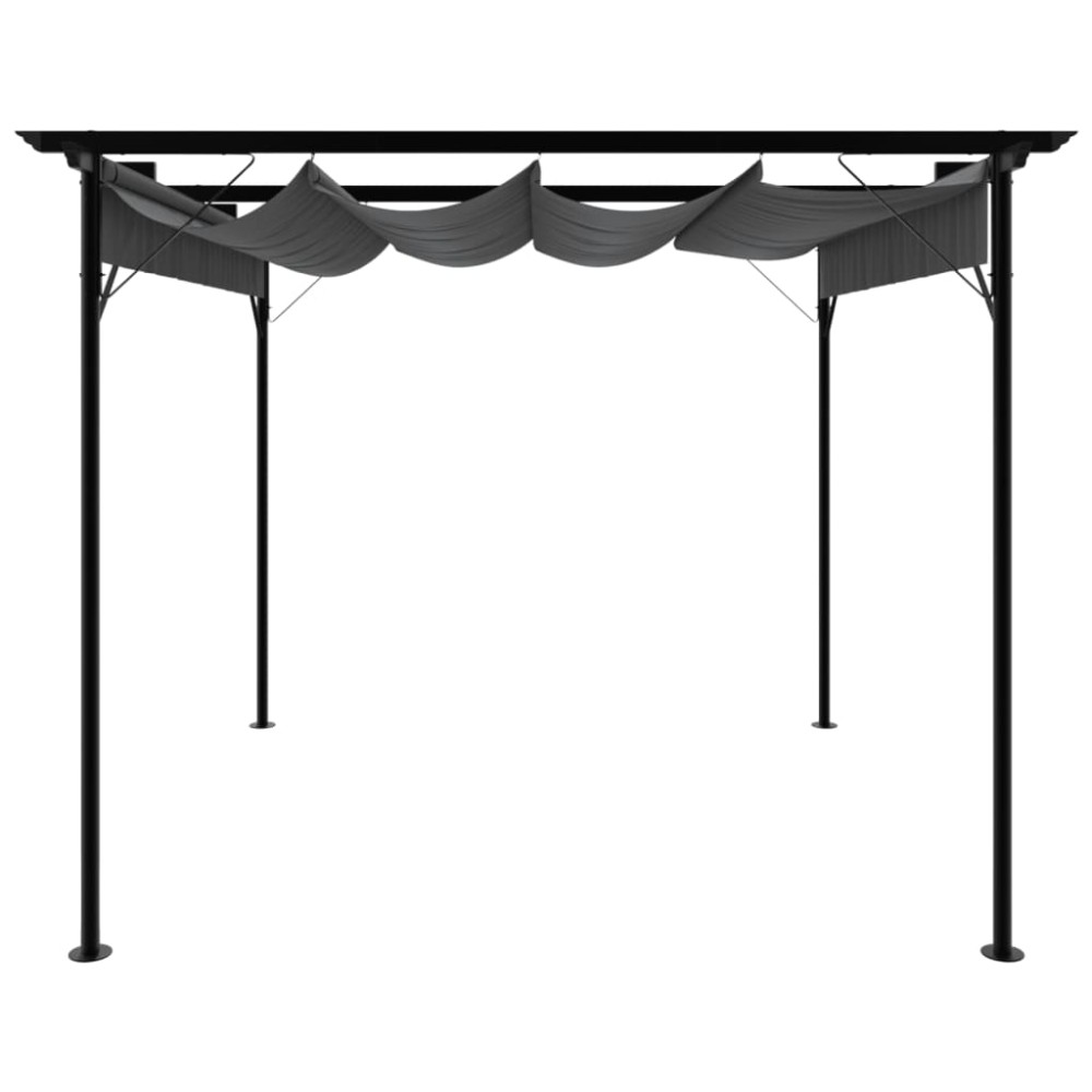 vidaXL Pergolă cu acoperiș retractabil, antracit, 3x3m, oțel, 180 g/m²