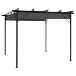 vidaXL Pergolă cu acoperiș retractabil, antracit, 3x3m, oțel, 180 g/m² vidaXL Pergolă cu acoperiș retractabil, antracit, 3x3m, oțel, 180 g/m²