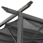 vidaXL Pergolă cu acoperiș retractabil, antracit, 3x3m, oțel, 180 g/m² vidaXL Pergolă cu acoperiș retractabil, antracit, 3x3m, oțel, 180 g/m²
