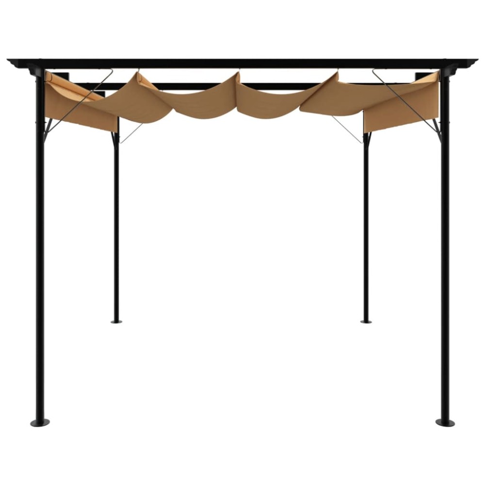 vidaXL Pergolă cu acoperiș retractabil gri taupe 3x3 m oțel 180 g/m²