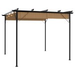 vidaXL Pergolă cu acoperiș retractabil gri taupe 3x3 m oțel 180 g/m² vidaXL Pergolă cu acoperiș retractabil gri taupe 3x3 m oțel 180 g/m²
