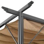 vidaXL Pergolă cu acoperiș retractabil gri taupe 3x3 m oțel 180 g/m² vidaXL Pergolă cu acoperiș retractabil gri taupe 3x3 m oțel 180 g/m²
