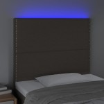 vidaXL Tăblie de pat cu LED, gri taupe, 90x5x118/128 cm, textil vidaXL Tăblie de pat cu LED, gri taupe, 90x5x118/128 cm, textil