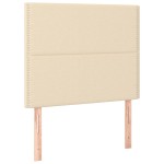 vidaXL Tăblie de pat cu LED, crem, 90x5x118/128 cm, textil
