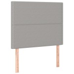 vidaXL Tăblie de pat cu LED, gri deschis, 100x5x118/128 cm, textil