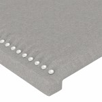 vidaXL Tăblie de pat cu LED, gri deschis, 100x5x118/128 cm, textil