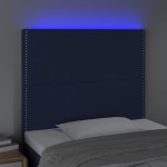 vidaXL Tăblie de pat cu LED, albastru, 100x5x118/128 cm, textil vidaXL Tăblie de pat cu LED, albastru, 100x5x118/128 cm, textil