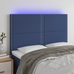 vidaXL Tăblie de pat cu LED, albastru, 144x5x118/128 cm, textil vidaXL Tăblie de pat cu LED, albastru, 144x5x118/128 cm, textil