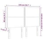 vidaXL Tăblie de pat cu LED, albastru, 144x5x118/128 cm, textil vidaXL Tăblie de pat cu LED, albastru, 144x5x118/128 cm, textil