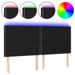 vidaXL Tăblie de pat cu LED, negru, 180x5x118/128 cm, textil vidaXL Tăblie de pat cu LED, negru, 180x5x118/128 cm, textil