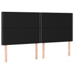 vidaXL Tăblie de pat cu LED, negru, 180x5x118/128 cm, textil vidaXL Tăblie de pat cu LED, negru, 180x5x118/128 cm, textil